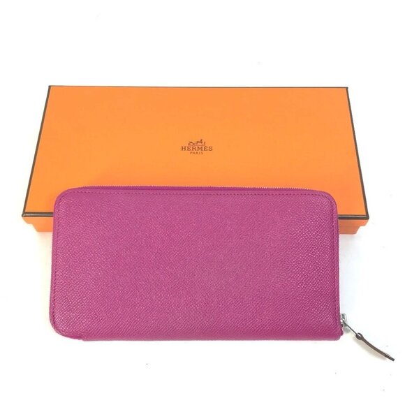 HERMES Long wallet Azap Long Silk-In Zip Around Long Wallet Epsom purple - Picture 1 of 13